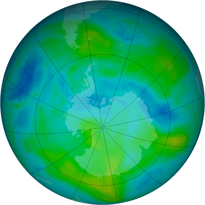 Antarctic ozone map for 26 February 1984